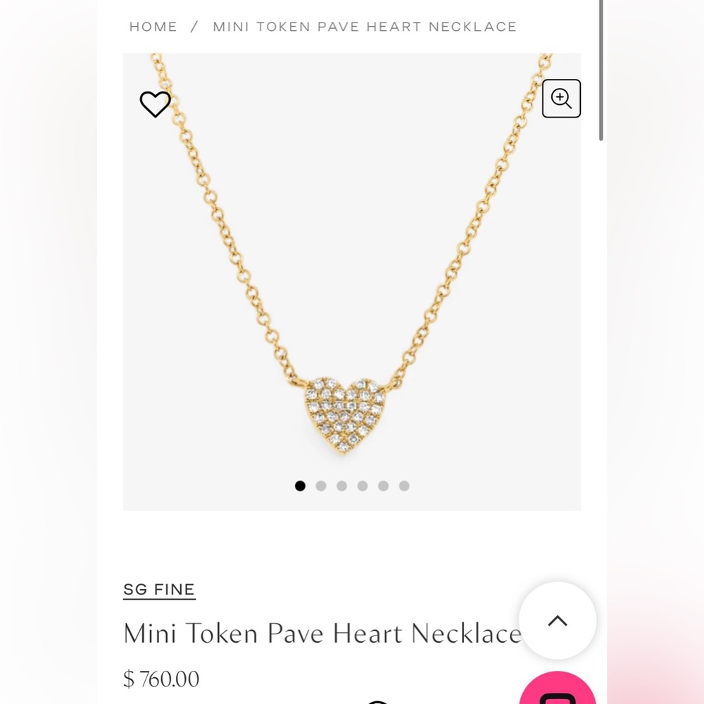 Stephanie Gottlieb Mini Pave Heart Necklace